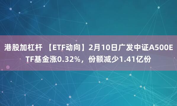 港股加杠杆 【ETF动向】2月10日广发中证A500ETF基金涨0.32%，份额减少1.41亿份