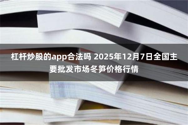 杠杆炒股的app合法吗 2025年12月7日全国主要批发市场冬笋价格行情